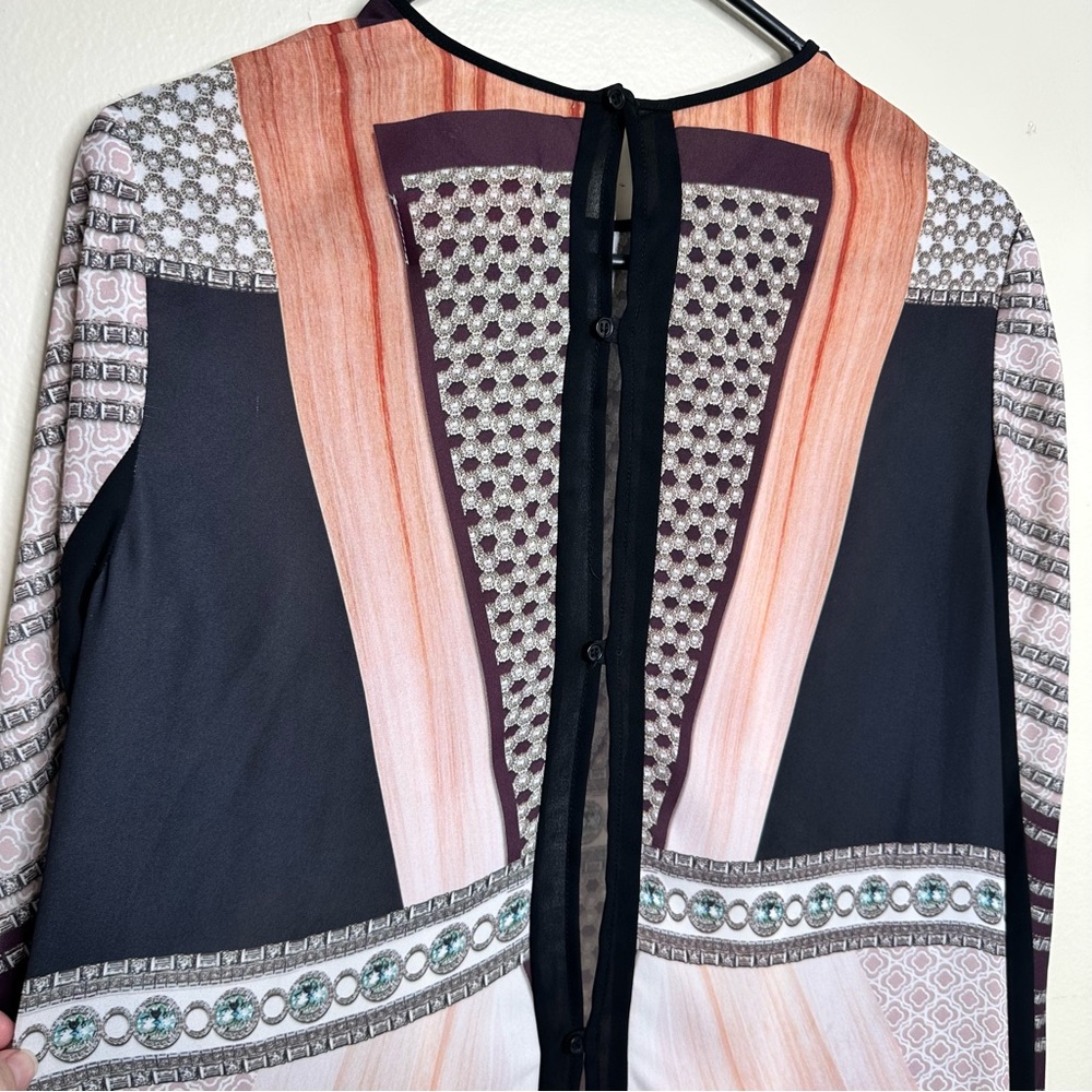 Clover Canyon Pink and Black Geometric‎ Blouse size Medium - Picture 7 of 9